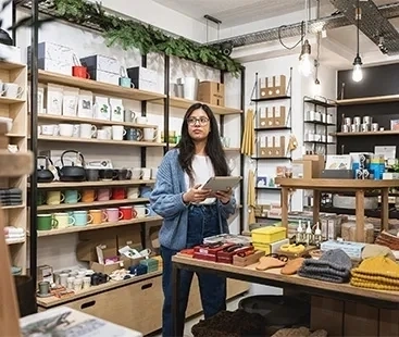 Woman in a retail store