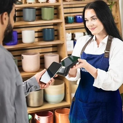 Paying by mobile in a store